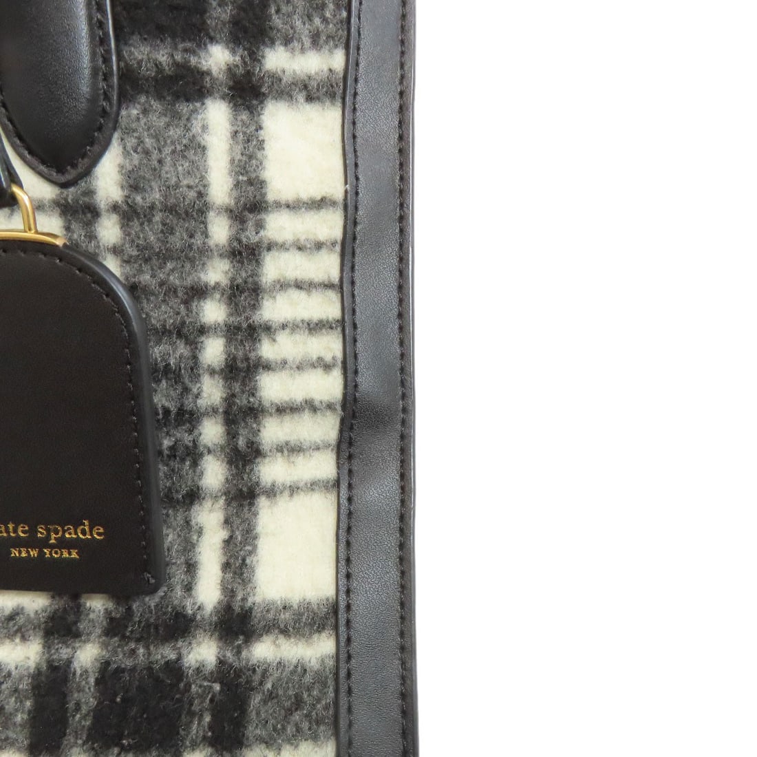 Leather kate spade Checkpattern Handbag wool - 17