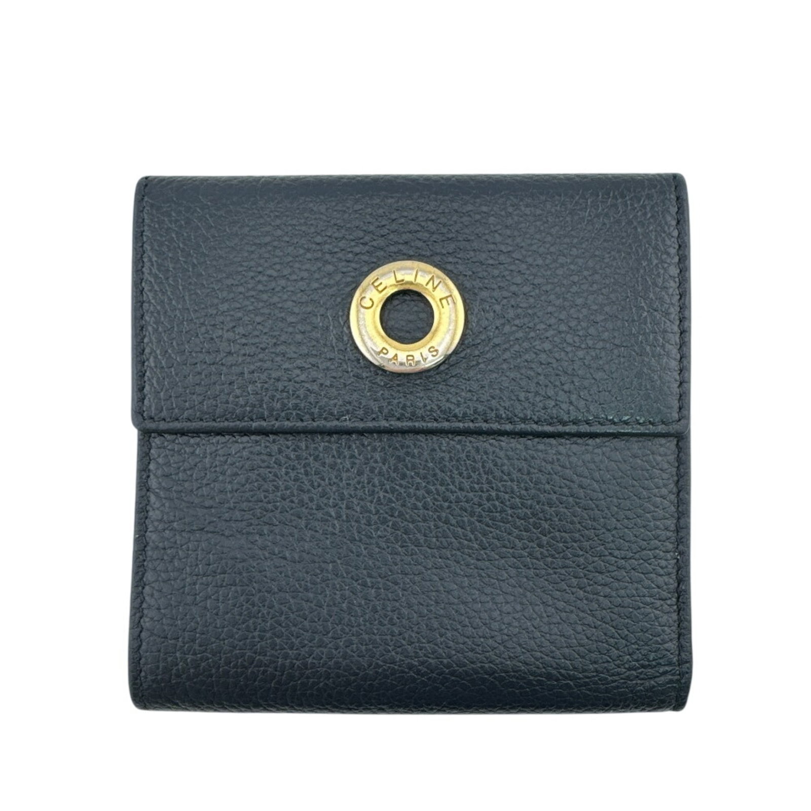 Celine Tri-Fold Leather Wallet: Celine Tri-Fold Leather Wallet A pre-owned Celine tri-fold leather wallet, perfect for adding a touch of luxury to your everyday essentials. With its classic navy and red color options, this stylish w