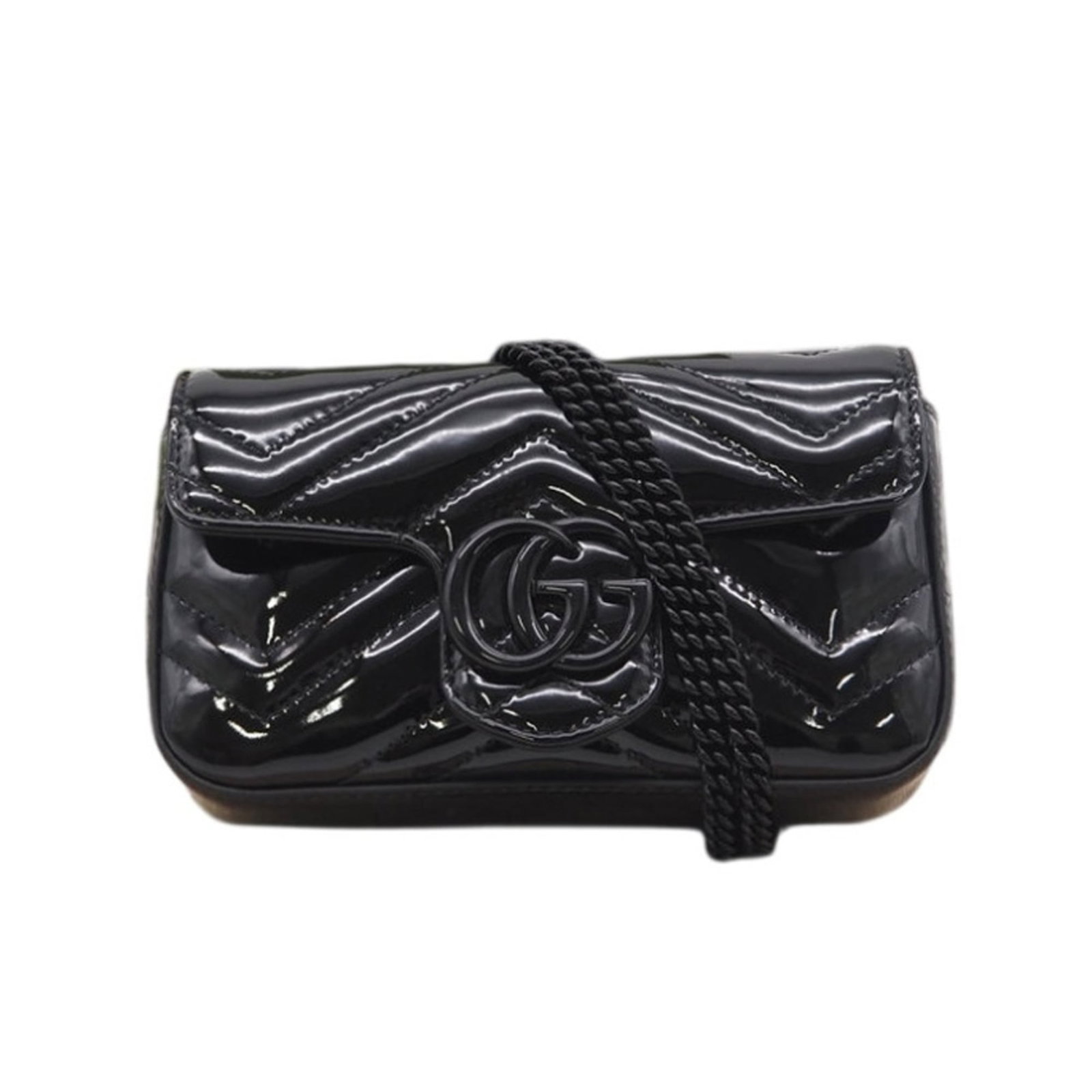 Gucci Patent Leather Shoulder Bag: Gucci Patent Leather Shoulder Bag Elevate your style with the iconic Gucci Patent Leather Shoulder Bag, boasting sleek black patent leather and timeless design. This versatile bag is perfect for work
