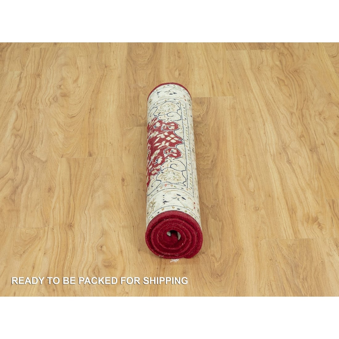 Sun Dried Tomato Red Nain Central Medallion Hand Knotted 2'7"x4'1" Rug - 6