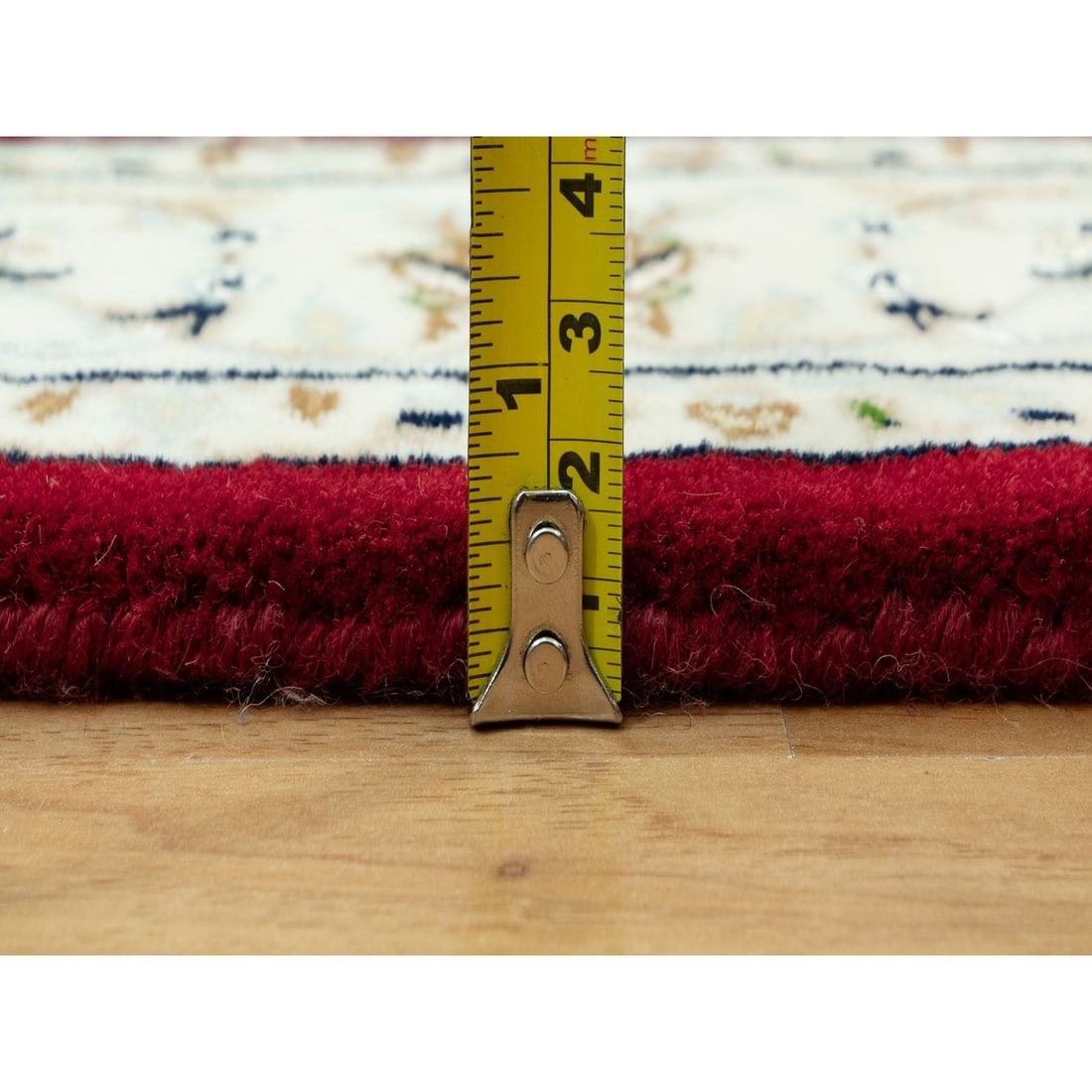 Sun Dried Tomato Red Nain Central Medallion Hand Knotted 2'7"x4'1" Rug - 7