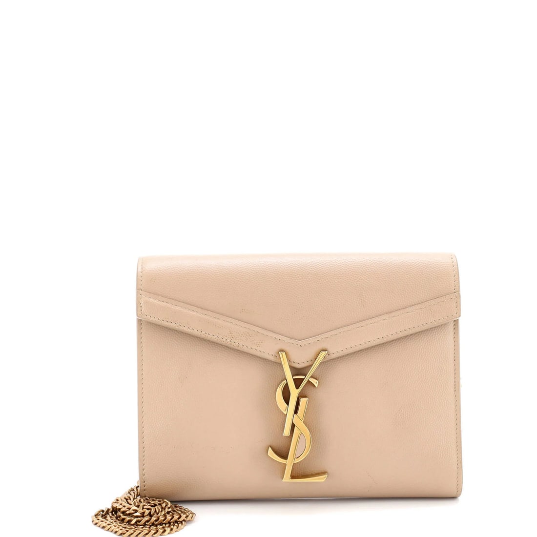 Small Saint Laurent Cassandra Chain Leather Shoulder Bag: Small Saint Laurent Cassandra Chain Leather Shoulder Bag The Saint Laurent Cassandra Chain Leather Shoulder Bag is a timeless, neutral-toned classic that exudes effortless chic. With its sleek chain