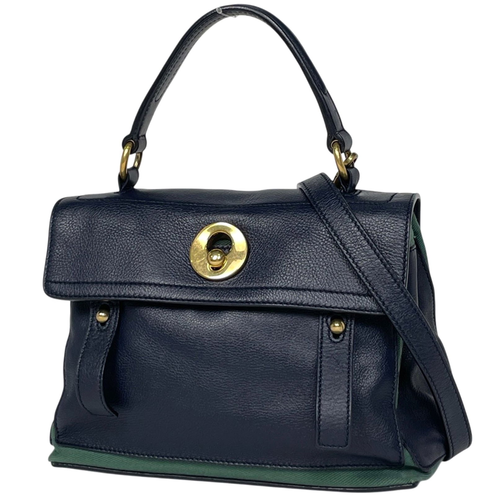 Shoulder Bag Leather - Yves Saint Laurent Handbag: Shoulder Bag Leather - Yves Saint Laurent Handbag A stunning pre-owned Yves Saint Laurent shoulder bag in rich green leather, boasting classic YSL design with clean lines and timeless elegance. With