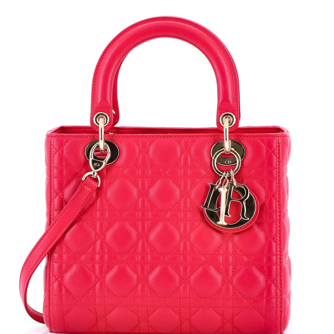 Christian Dior Lady Dior Bag - Cannage Quilt Lambskin Medium: Christian Dior Lady Dior Bag - Cannage Quilt Lambskin Medium The iconic Christian Dior Lady Dior Bag is a timeless classic, boasting the signature Cannage Quilt Lambskin design that exudes