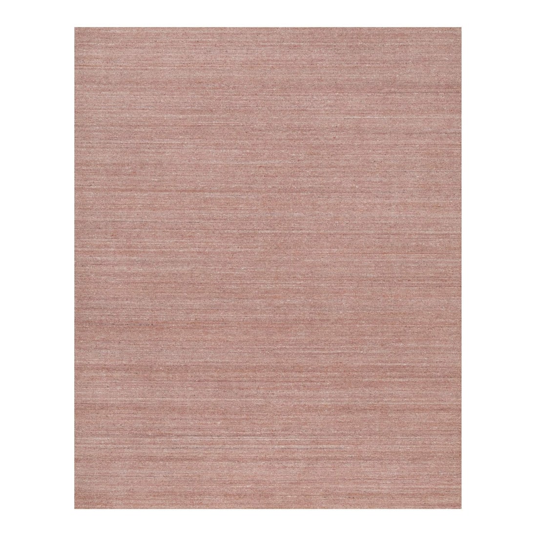 Rug 8'2"x10'1" Baby Pink Plain Modern Striae Design Hand Loomed Pure Wool: Rug 8'2"x10'1" Baby Pink Plain Modern Striae Design Hand Loomed Pure Wool Experience the warmth and elegance of handloomed pure wool, carefully crafted in India to create a stunning baby pink rug with
