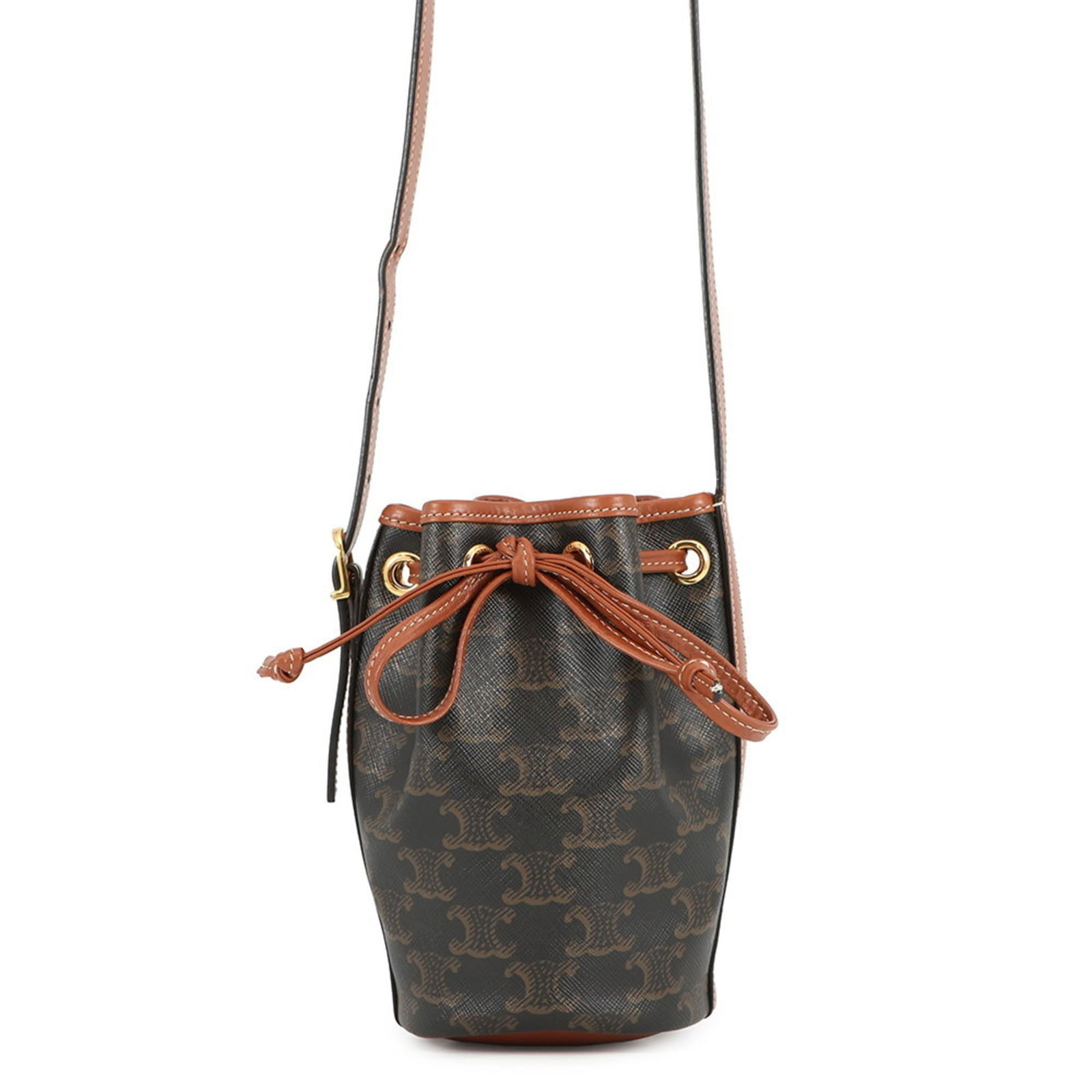 Pvc - Celine Handbag - Shoulder Bag Leather: Pvc - Celine Handbag - Shoulder Bag Leather A pre-owned Celine shoulder bag in dark brown leather and PVC, offering a stylish and versatile accessory for everyday use. With its classic design and