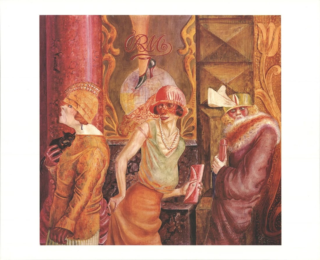 Ora OTTO DIX Three Prostitutes on the Street 25.5" x 31.5" Poster Modernism Red: Ora OTTO DIX Three Prostitutes on the Street 25.5" x 31.5" Poster Modernism Red Experience the bold, modernist style of Otto Dix with this striking 25.5" x 31.5" offset lithograph poster, "Three