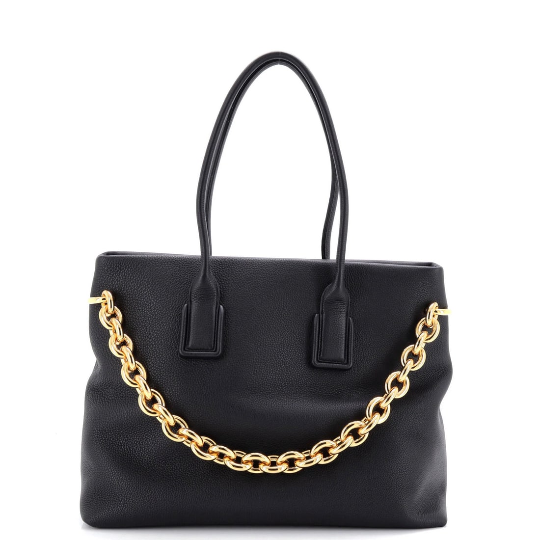 Bottega Veneta Mount Tote in Leather: Bottega Veneta Mount Tote in Leather Experience the timeless elegance of Bottega Veneta's Mount Tote, crafted from rich black leather that develops a beautiful patina with age. This iconic tote