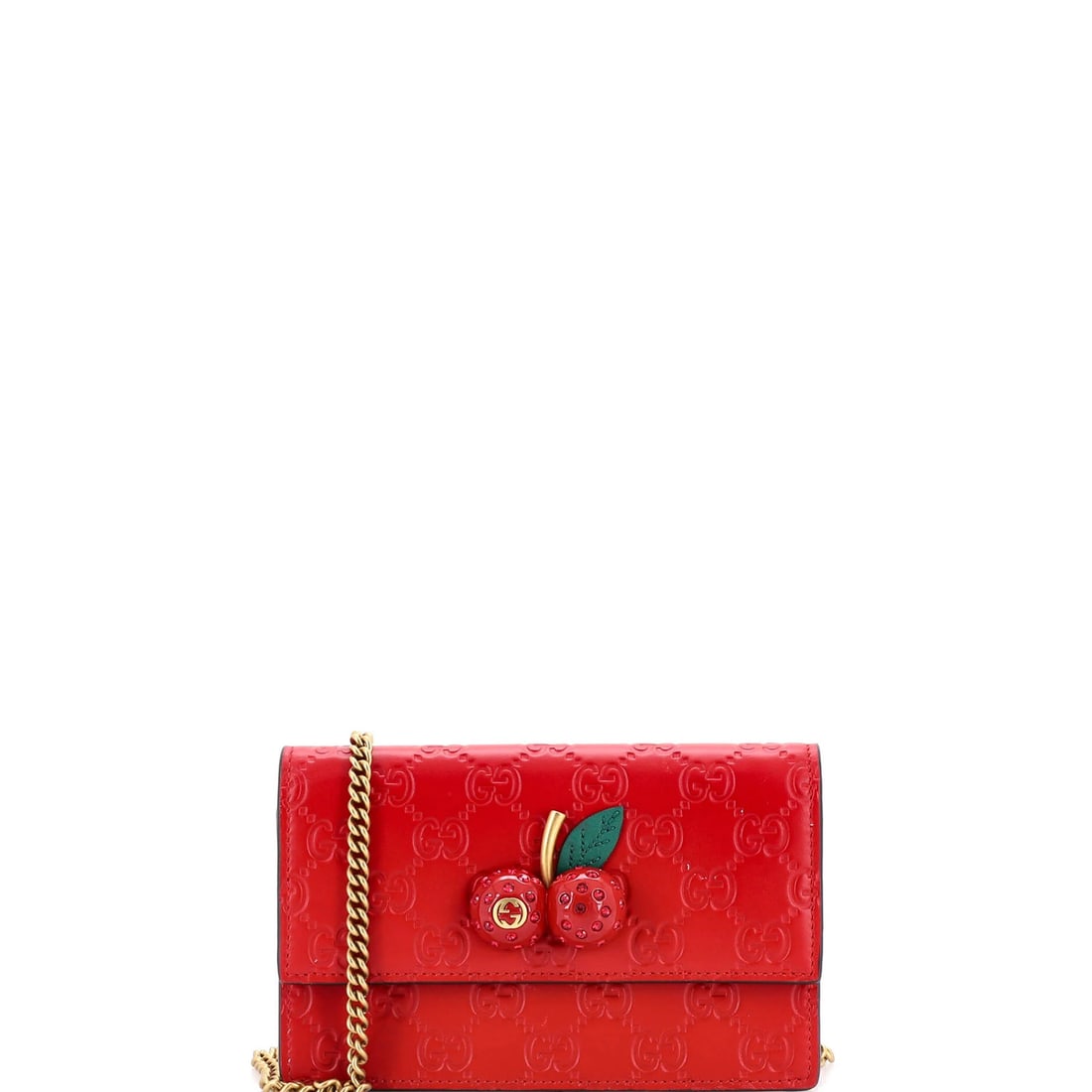 Gucci Mini Wallet with Chain in Guccissima Leather: Gucci Mini Wallet with Chain in Guccissima Leather Add a pop of bold red to your daily essentials with the iconic Gucci Mini Wallet on Chain in Guccissima Leather. This stylish, mini cross-body bag