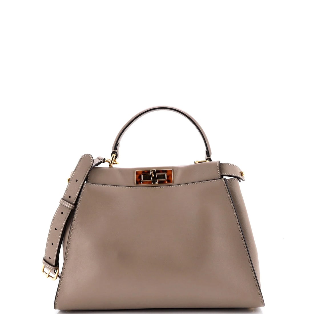 Fendi Peekaboo Leather Bag with Tortoise Detail (1 of 5)