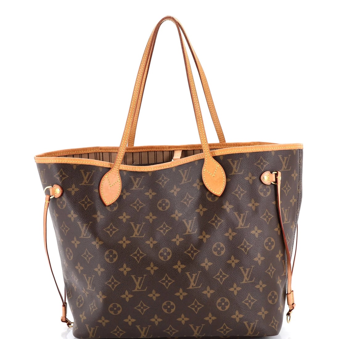 Louis Vuitton Neverfull MM Monogram Canvas Tote: Louis Vuitton Neverfull MM Monogram Canvas Tote A timeless and iconic piece from Louis Vuitton, the Neverfull MM Monogram Canvas Tote boasts a classic brown monogram canvas exterior with gold