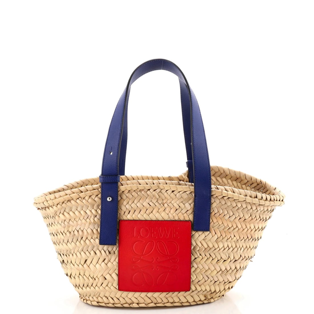 Loewe Raffia Medium Basket Tote: Loewe Raffia Medium Basket Tote The Loewe Raffia Medium Basket Tote is a timeless, neutral-toned classic that exudes understated elegance. Its unique blend of leather and raffia materials adds