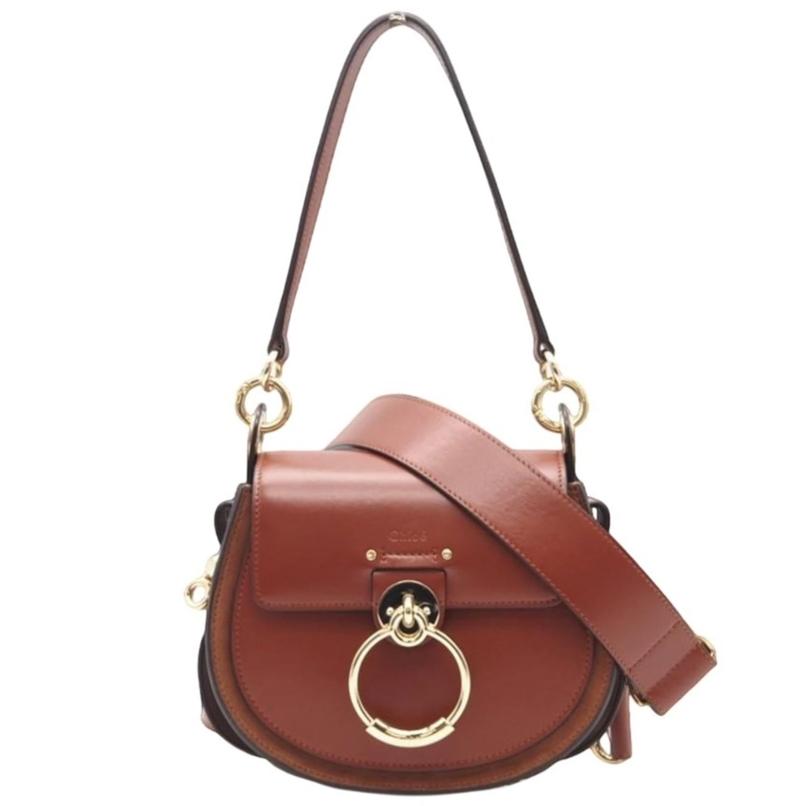 Leather Chlo Shoulder Bag: Leather Chlo Shoulder Bag A timeless Chlo leather shoulder bag in rich brown, perfect for adding a touch of sophistication to your everyday style. With its classic design and sturdy construction, this