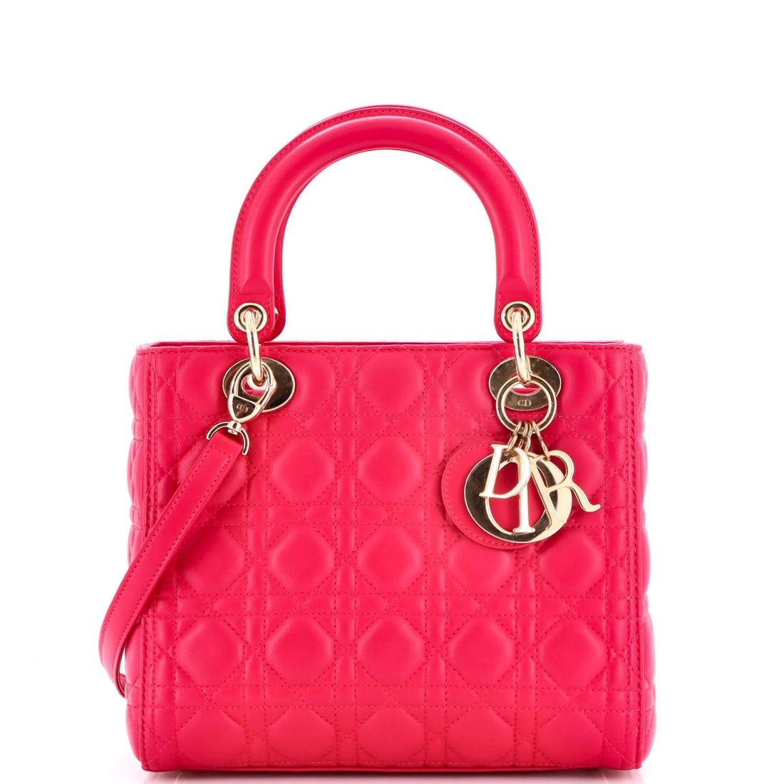 Christian Dior Lady Dior Bag - Cannage Quilt Lambskin Medium: Christian Dior Lady Dior Bag - Cannage Quilt Lambskin Medium The iconic Christian Dior Lady Dior Bag is a timeless classic, boasting the signature Cannage Quilt Lambskin design that exudes