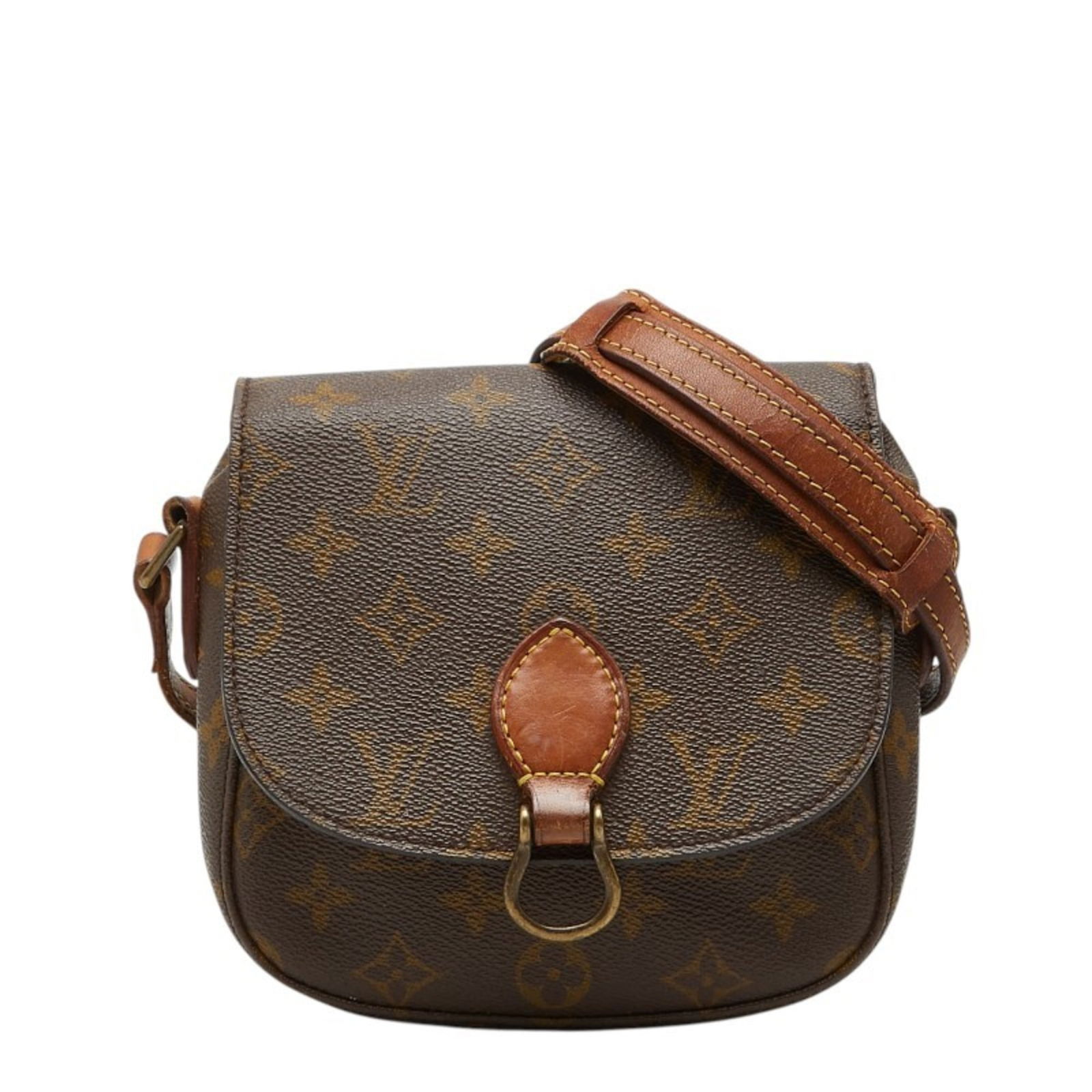 Louis Vuitton PVC and Leather Shoulder Bag: Louis Vuitton PVC and Leather Shoulder Bag A stylish and versatile Louis Vuitton shoulder bag, crafted from durable PVC and supple leather, boasts a classic brown hue that adds a touch of