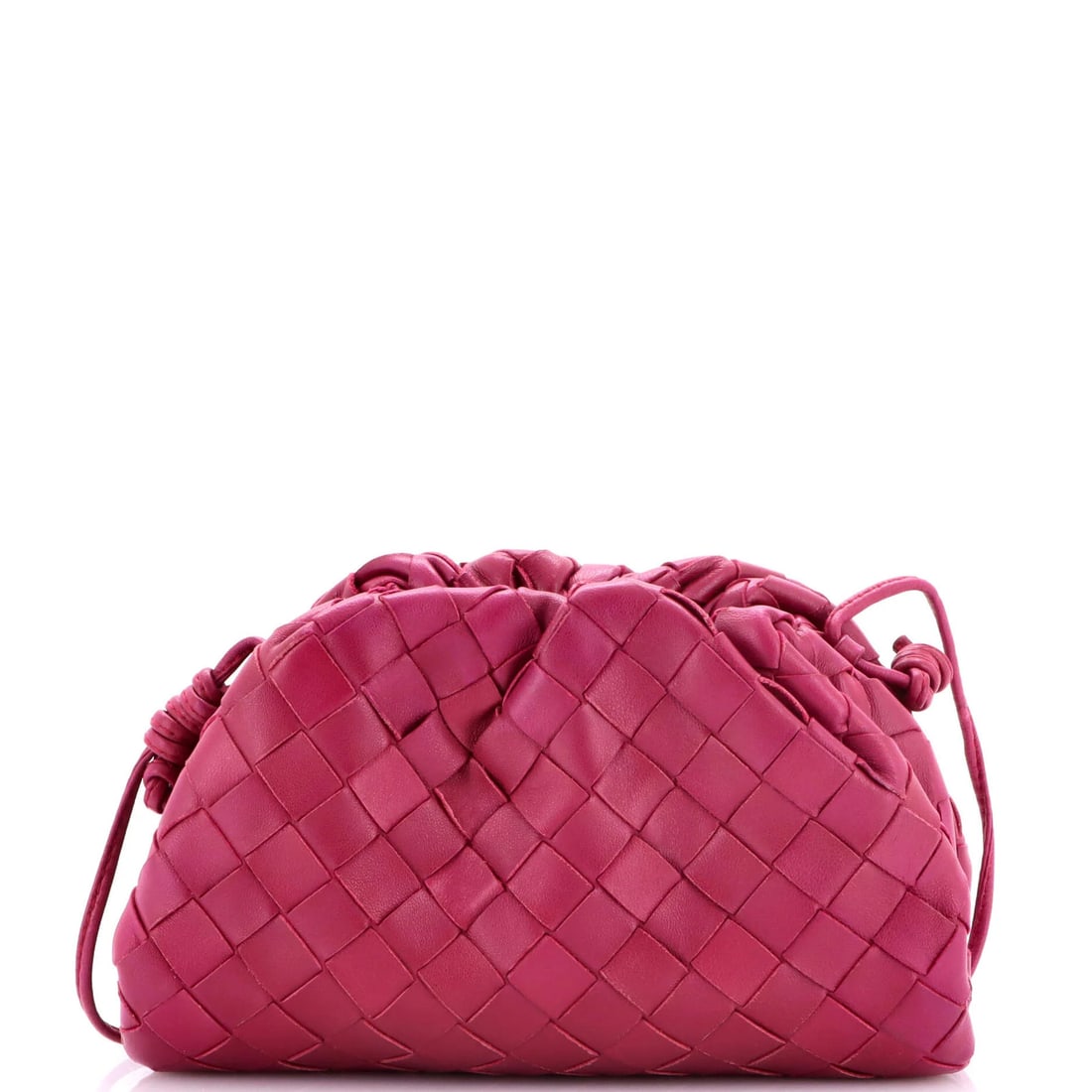 Bottega Veneta Mini Intrecciato Nappa Pouch: Bottega Veneta Mini Intrecciato Nappa Pouch Elevate your everyday with the iconic Bottega Veneta Mini Intrecciato Nappa Pouch, boasting the brand's signature interlocking leather pattern in a vibrant