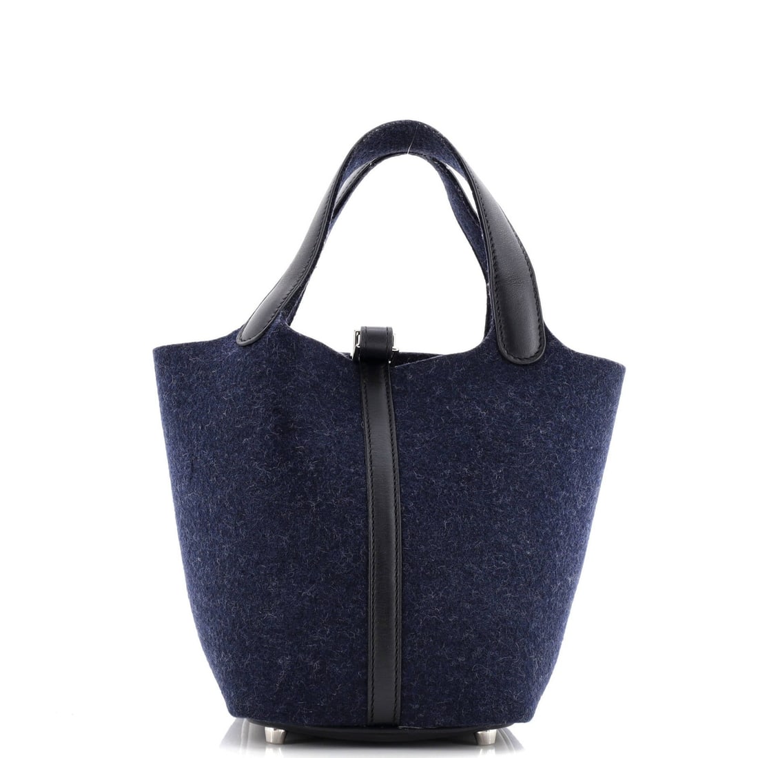 Hermes Picotin Lock Felt Leather PM Bag: Hermes Picotin Lock Felt Leather PM Bag The iconic Hermes Picotin Lock Felt Leather PM Bag is a timeless masterpiece of understated elegance, boasting a sleek felt leather exterior in rich blue hues