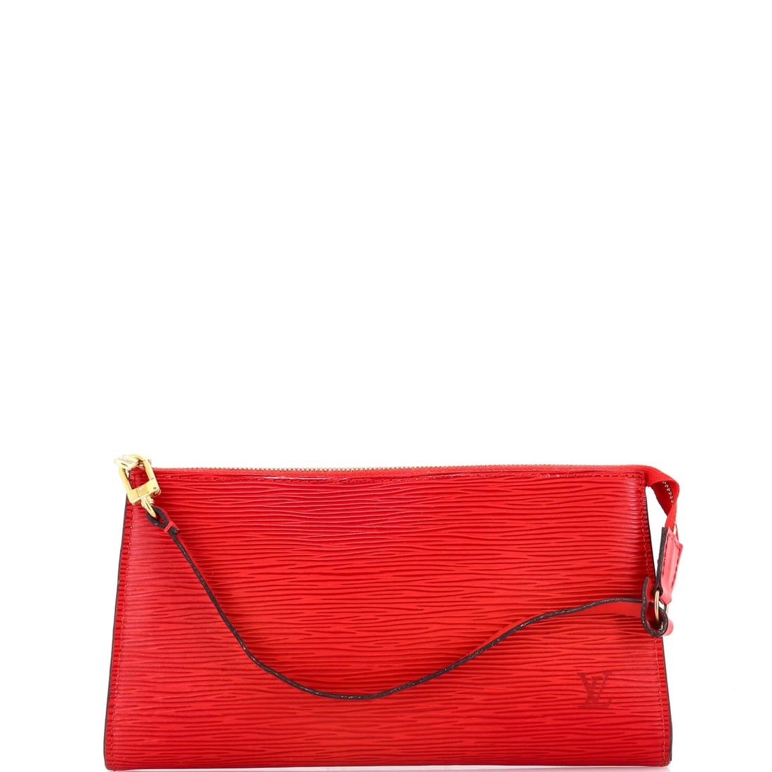 Leather Louis Vuitton Pochette Accessoires Epi: Leather Louis Vuitton Pochette Accessoires Epi A stunning red Pochette Accessoires Epi from Louis Vuitton, boasting sleek leather exterior and gold hardware, is up for grabs. This iconic clutch