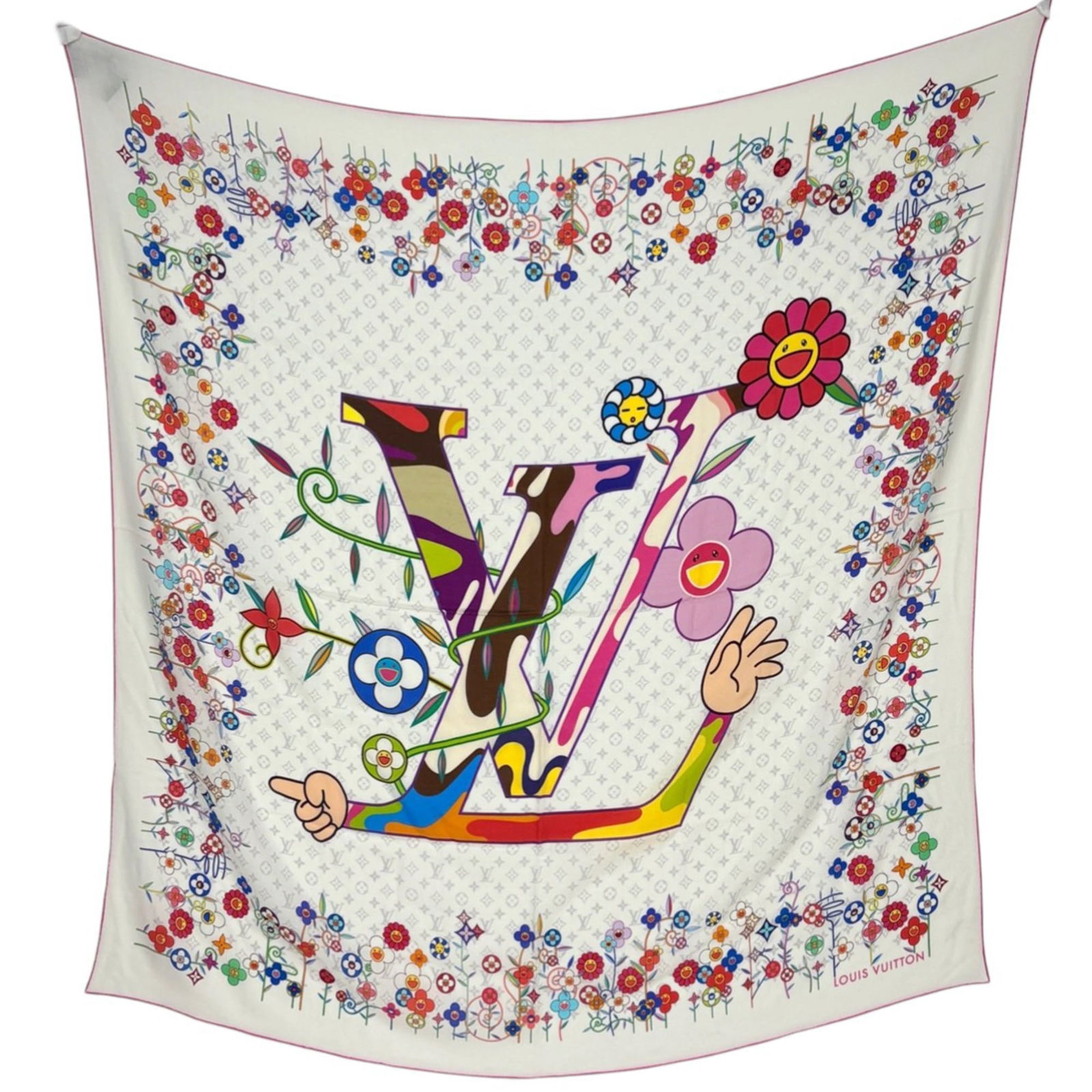 Louis Vuitton Shawl in Wool and Silk: Louis Vuitton Shawl in Wool and Silk Elevate your winter wardrobe with this stunning Louis Vuitton shawl, expertly crafted from luxurious wool and silk. Its vibrant multi-color design adds a pop of