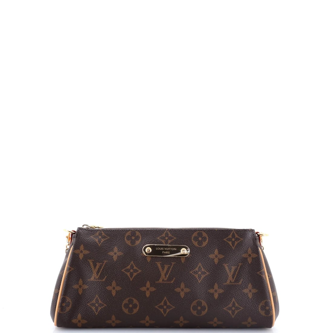 Louis Vuitton Eva Monogram Canvas Handbag: Louis Vuitton Eva Monogram Canvas Handbag Experience the timeless elegance of Louis Vuitton's iconic Eva Monogram handbag, crafted from high-quality canvas-coated exterior and rich brown leather