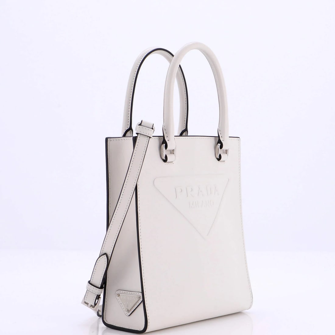 Prada Mini Leather Drill Tote - 4