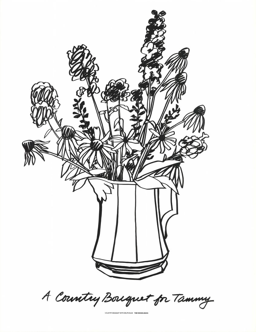 Art TOM WESSELMANN A Country Bouquet for Tammy 32.5" x 25.25" Serigraph 1975 Pop: Art TOM WESSELMANN A Country Bouquet for Tammy 32.5" x 25.25" Serigraph 1975 Pop A striking example of mid-century modern pop art, Tom Wesselmann's 'A Country Bouquet for Tammy' is a vibrant serigraph