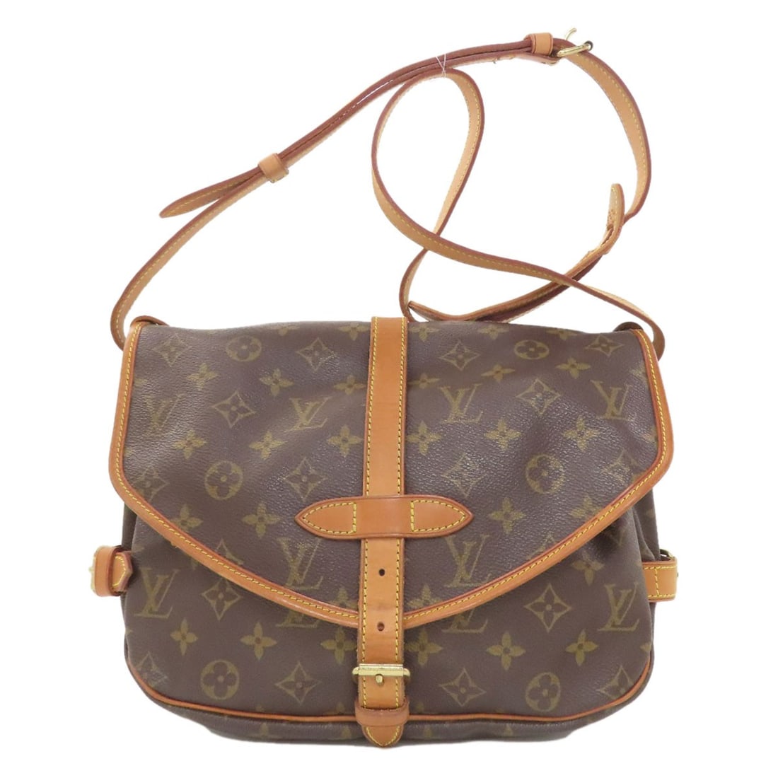 Louis Vuitton M40710 Saumur MM Shoulder Bag in Monogram Canvas: Louis Vuitton M40710 Saumur MM Shoulder Bag in Monogram Canvas Experience the timeless elegance of Louis Vuitton's iconic Saumur MM shoulder bag, crafted from high-quality monogram canvas that exudes