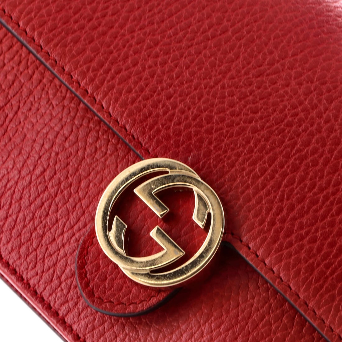 Leather Gucci Interlocking Wallet on Chain - 7