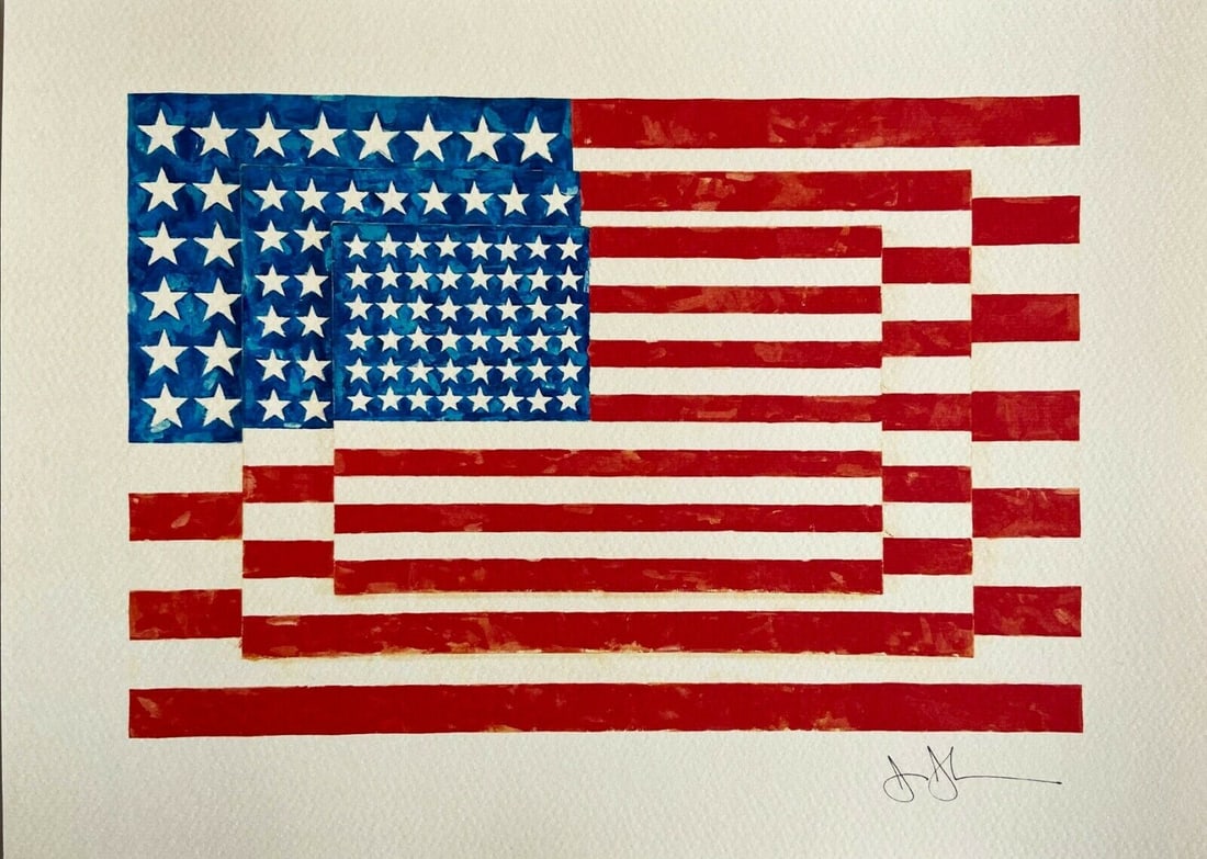 Op Jasper Johns Lithograph Numbered - 7