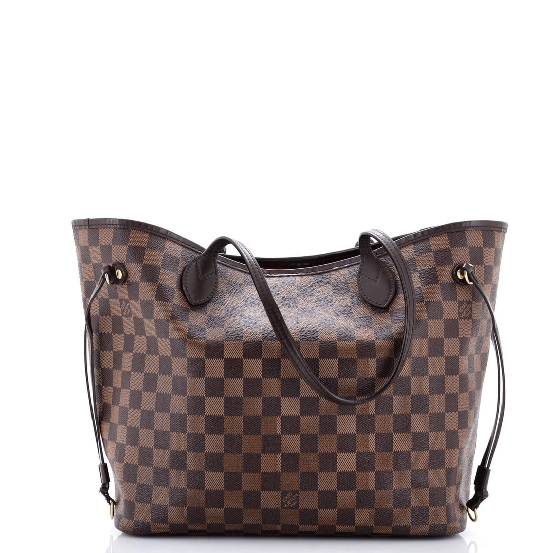 Louis Vuitton Neverfull Tote in Damier MM: Louis Vuitton Neverfull Tote in Damier MM A timeless classic, the Louis Vuitton Neverfull Tote in Damier MM exudes understated elegance with its iconic monogram pattern and rich brown leather