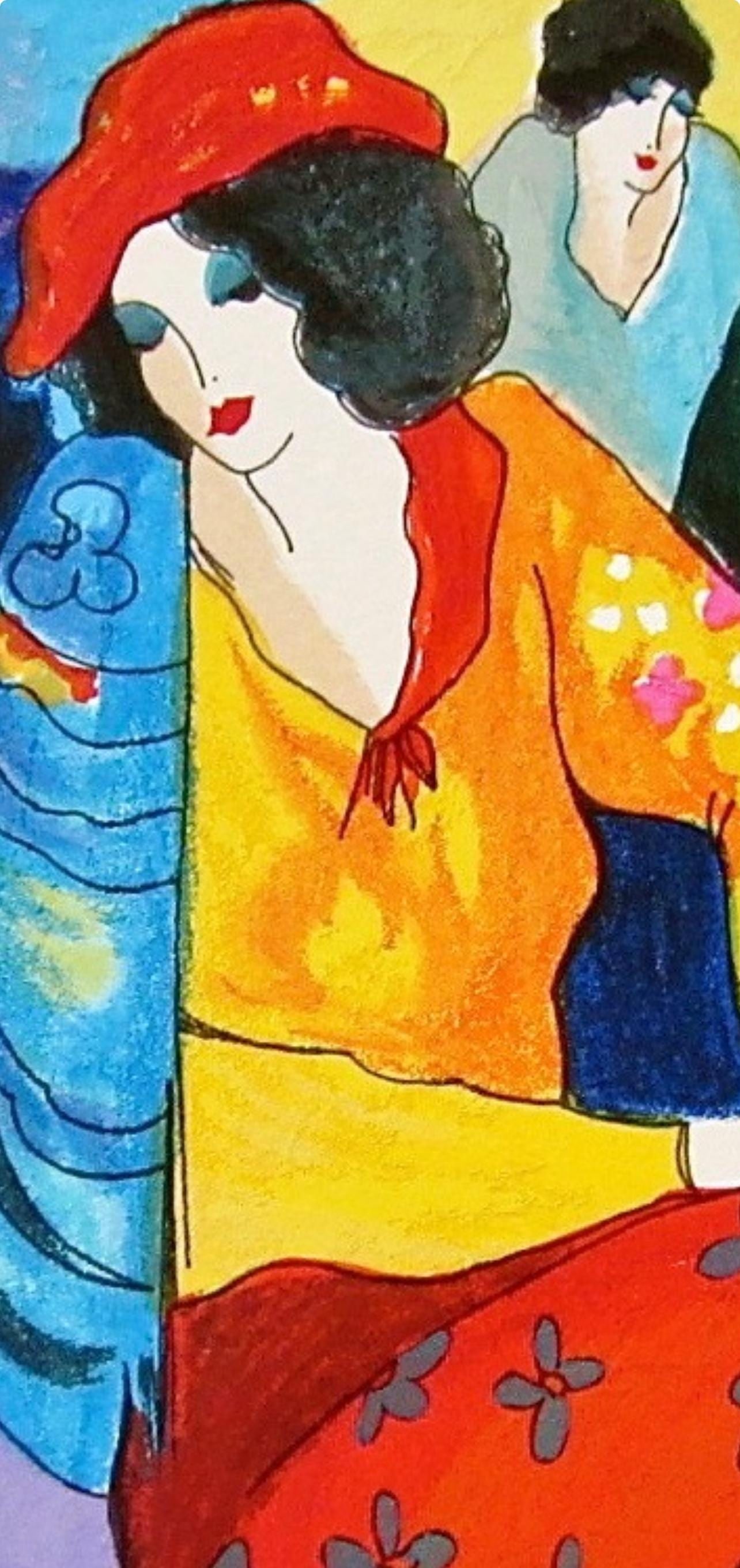 Tarkay Signed Silkscreen Blue Mood - 2