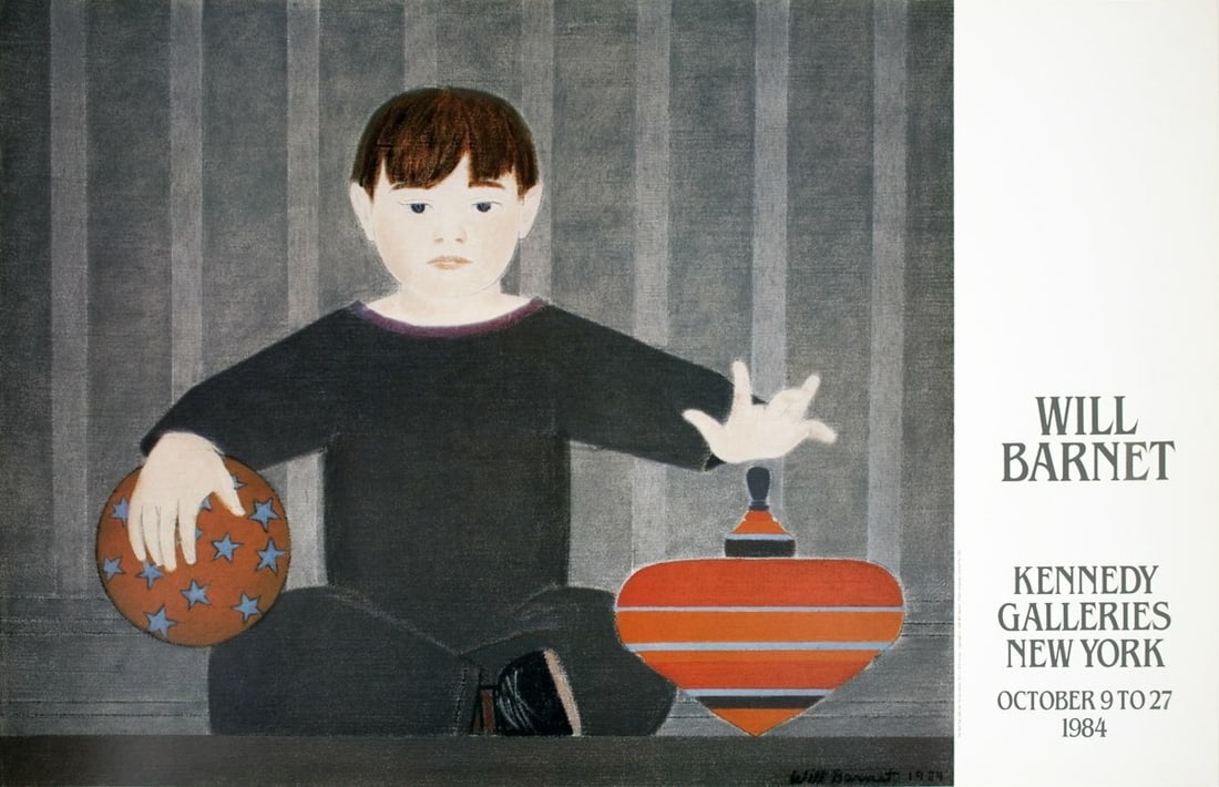 Barnet Contemporary Red Top Poster 1984 (23" x 36"): Barnet Contemporary Red Top Poster 1984 (23" x 36") A striking example of Will Barnet's contemporary style, this 1984 offset lithograph poster showcases the artist's signature bold red top motif again