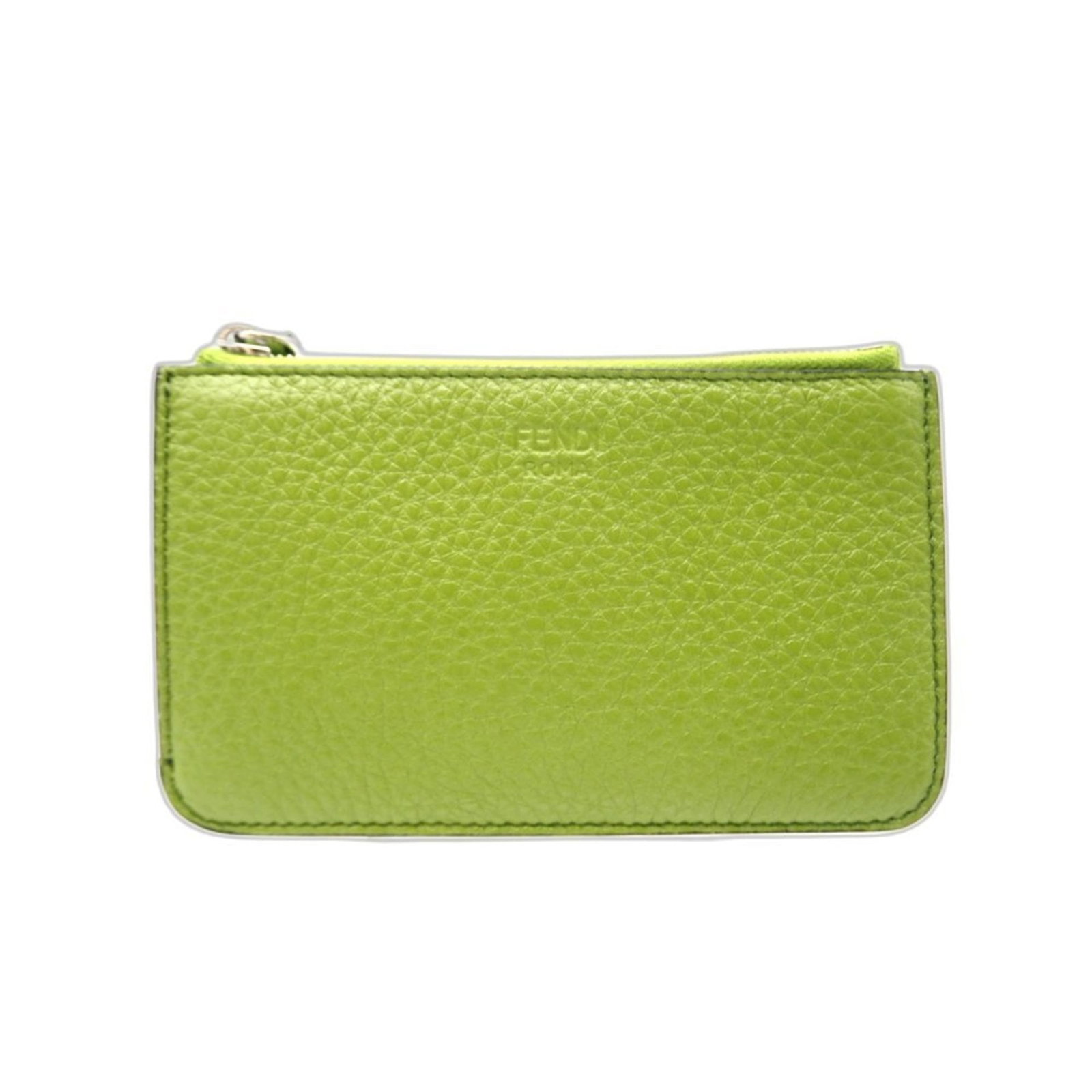 Leather Fendi Card Case: Leather Fendi Card Case A luxurious touch for your daily essentials, this pre-owned Fendi leather card case boasts rich green tones and premium quality construction. With its classic design and