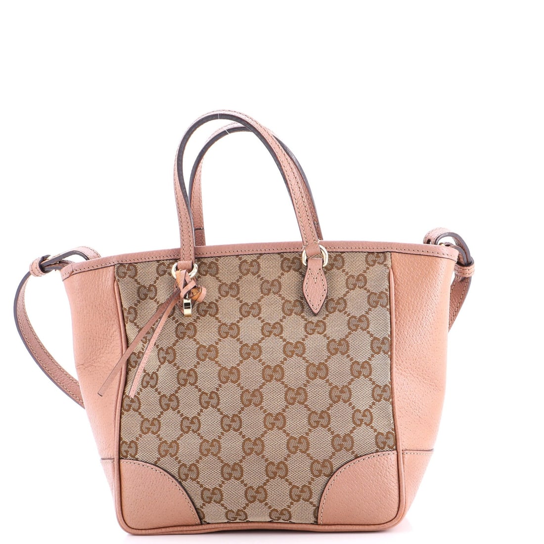 Gucci Small GG Canvas Bree Convertible Tote with Leather: Gucci Small GG Canvas Bree Convertible Tote with Leather Elevate your everyday style with the iconic Gucci Small GG Canvas Bree Convertible Tote, boasting a chic brown leather exterior and neutral