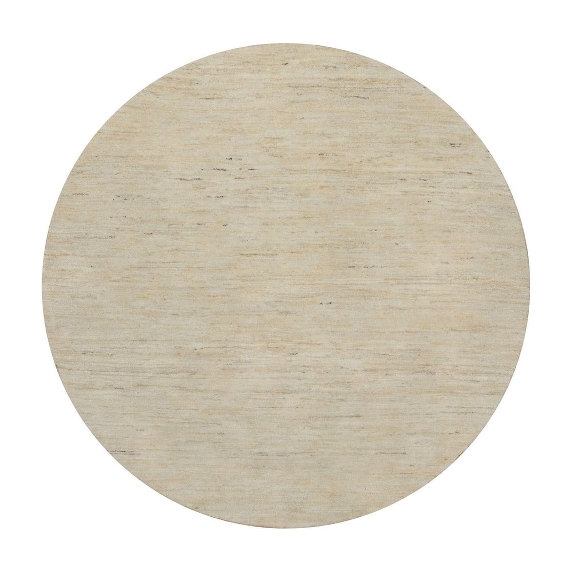 Rug 5'x5' White Modern Plain Design Lori Buft All Wool Hand Knotted Round: Rug 5'x5' White Modern Plain Design Lori Buft All Wool Hand Knotted Round Experience the timeless elegance of India's rich cultural heritage with this stunning 5x5' all wool hand knotted round rug, ex