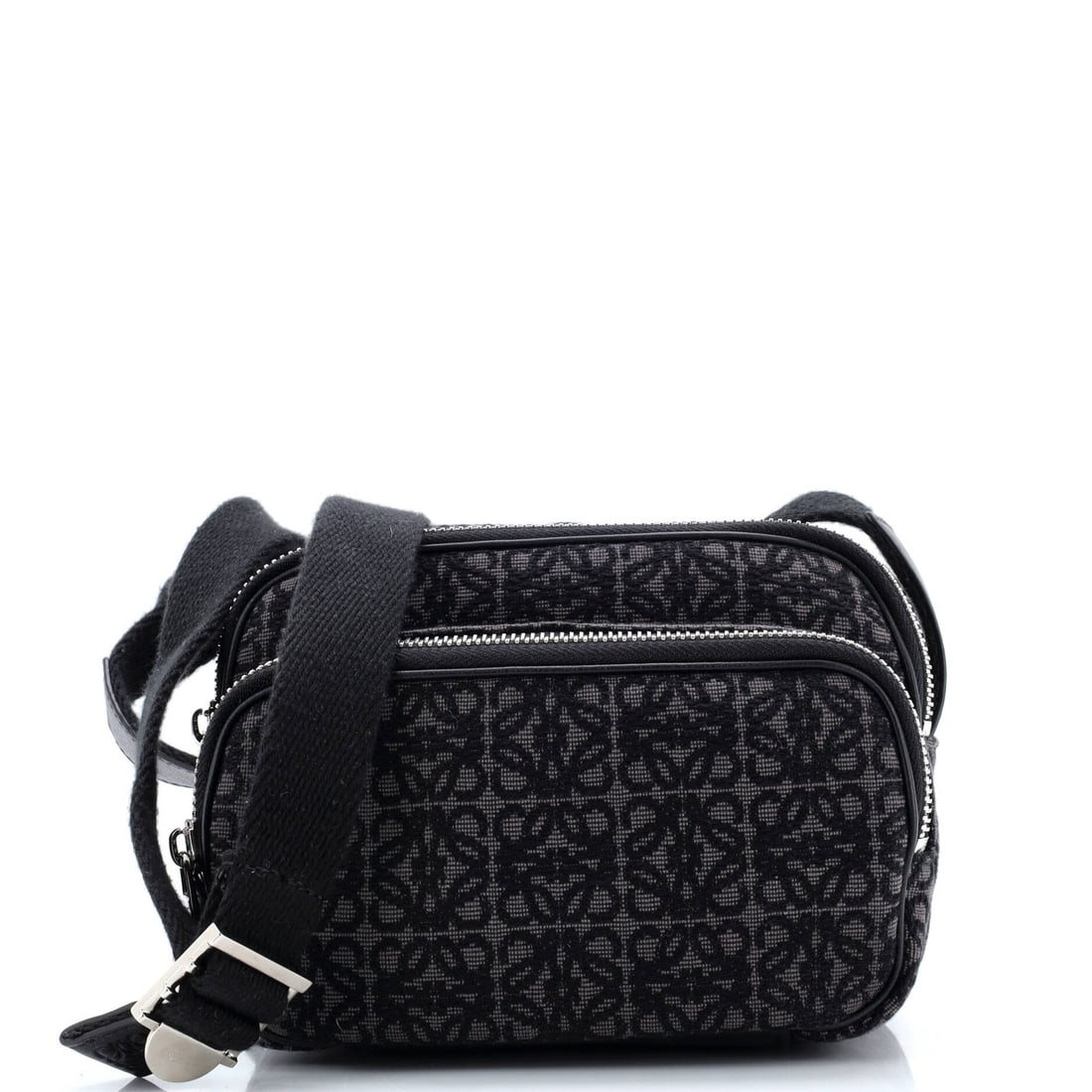 Loewe Mini Anagram Canvas Front Pocket Camera Bag: Loewe Mini Anagram Canvas Front Pocket Camera Bag The Loewe Mini Anagram Canvas Front Pocket Camera Bag is a stylish and functional accessory for the modern photographer on-the-go. With its sleek blac