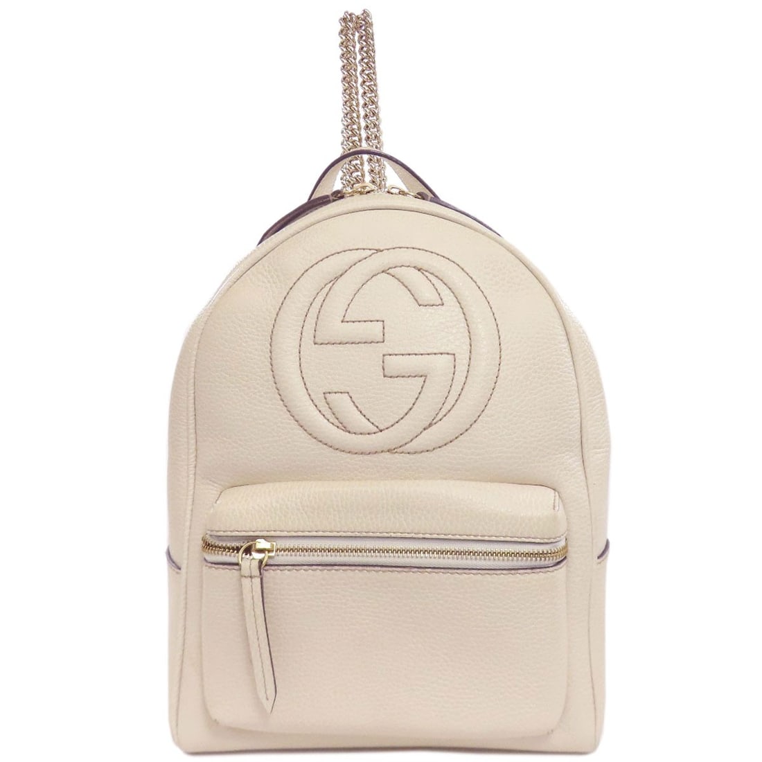 Gucci 431570 Soho Leather Daypack Backpack: Gucci 431570 Soho Leather Daypack Backpack Elevate your daily essentials with the iconic Gucci Soho Leather Daypack Backpack, crafted from premium white leather and boasting a timeless design that exu