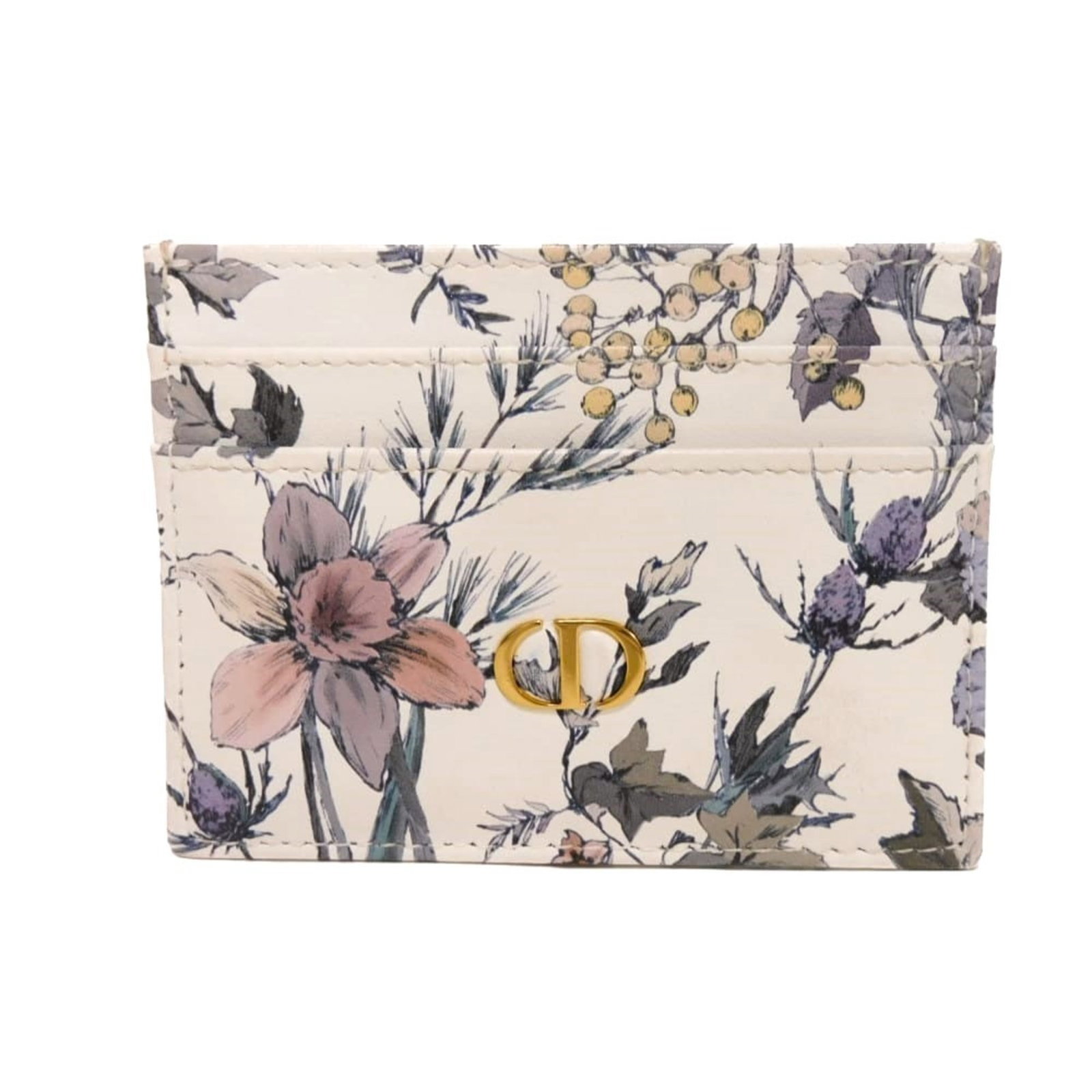 Christian Dior Card Case in Leather: Christian Dior Card Case in Leather A timeless piece from the iconic Christian Dior brand, this elegant card case is crafted from luxurious lambskin leather in crisp white. With its classic design