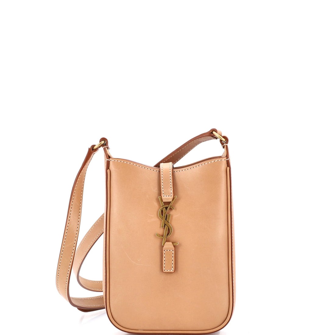 Saint Laurent Le 5 A 7 Vertical Shoulder Bag in Mini Leather: Saint Laurent Le 5 A 7 Vertical Shoulder Bag in Mini Leather Elevate your everyday style with the Saint Laurent Le 5 A 7 Vertical Shoulder Bag, a chic and versatile mini leather cross-body bag. Its