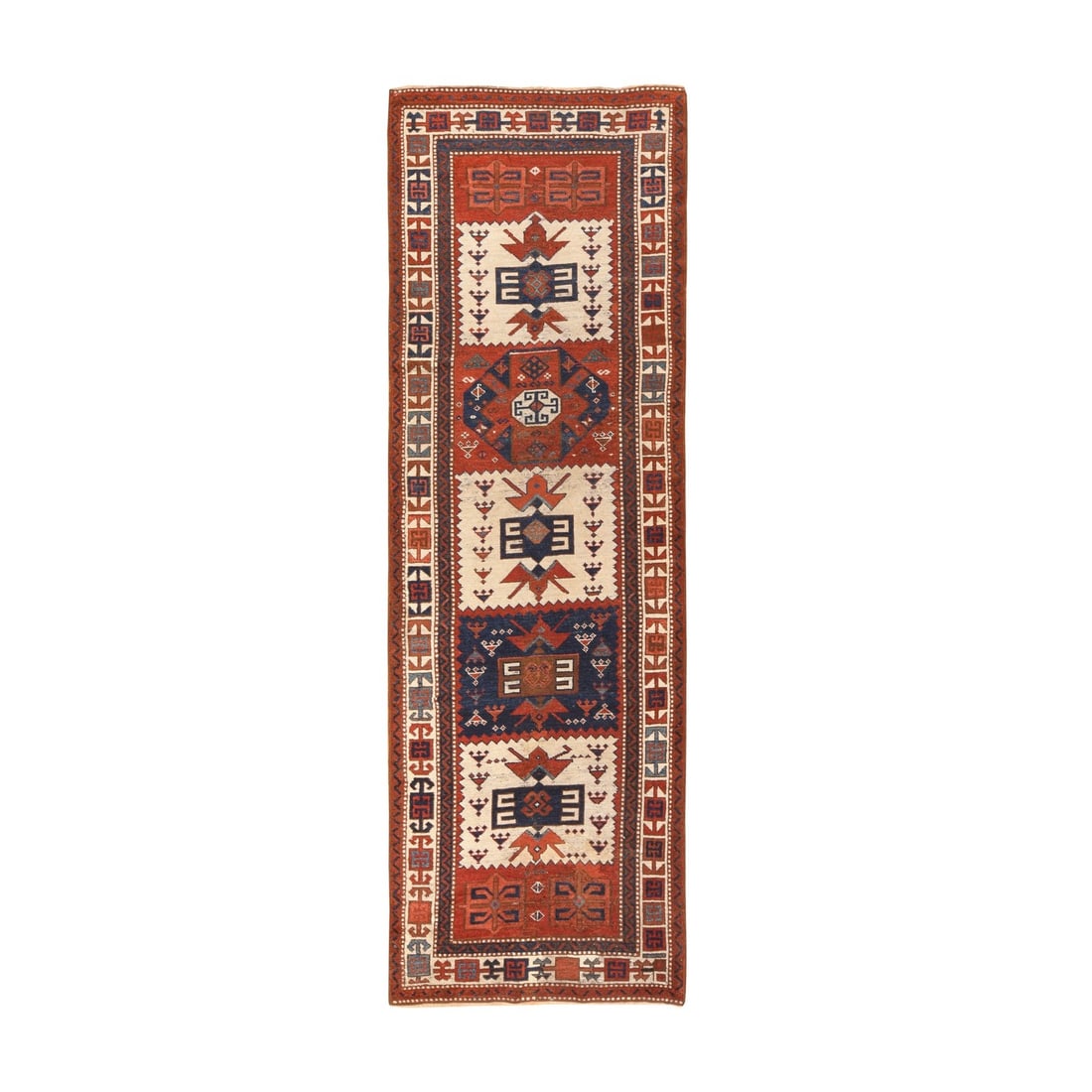 Eastern Anatolian Ivory Wool Hand-Knotted Antique Rug (3'6"x12'2"): Eastern Anatolian Ivory Wool Hand-Knotted Antique Rug (3'6"x12'2") Experience the timeless elegance of an antique Eastern Anatolian rug, crafted with exceptional skill and attention to detail in