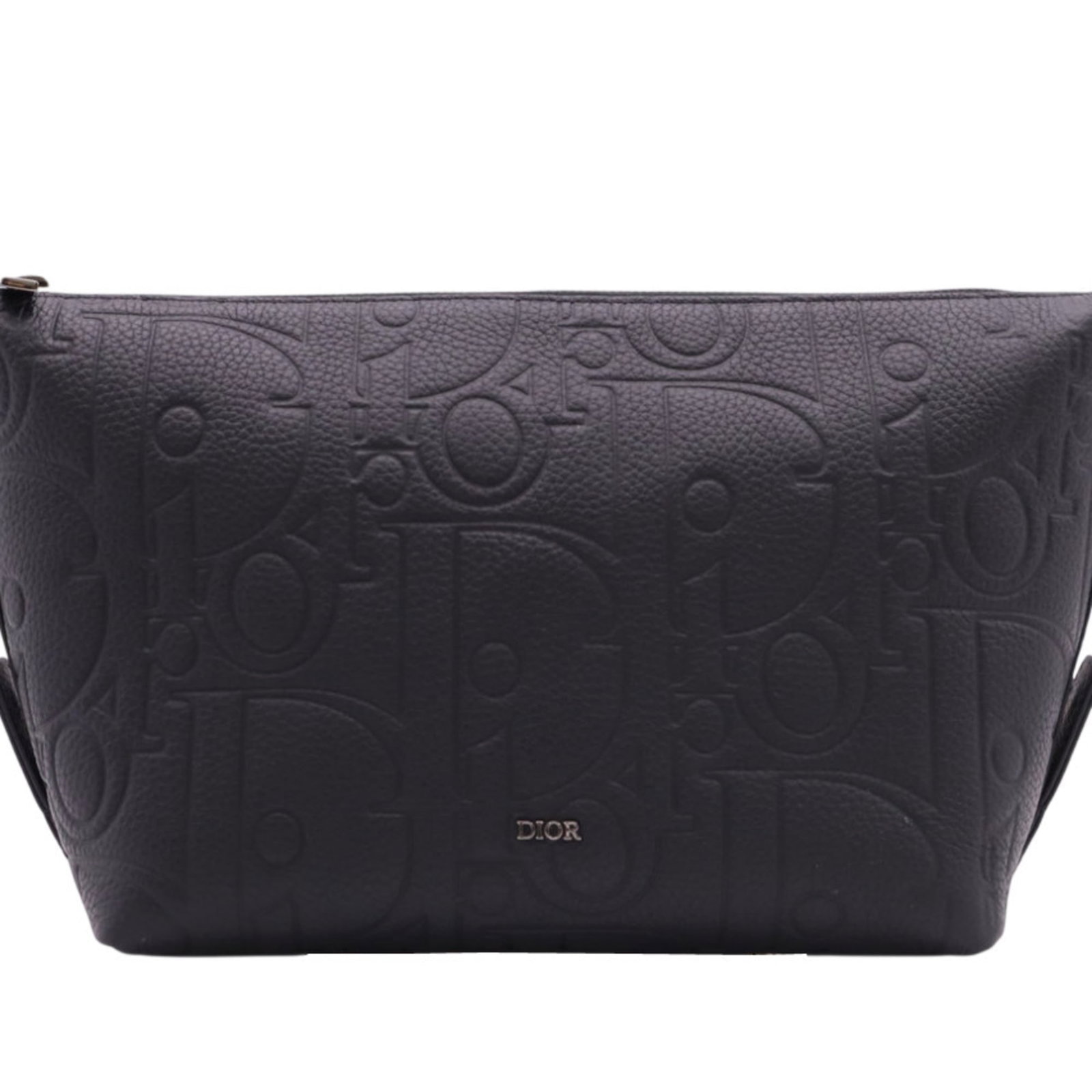Christian Dior Clutch Bag in Leather: Christian Dior Clutch Bag in Leather A sleek and sophisticated black leather clutch from Christian Dior, perfect for adding a touch of luxury to any evening outfit. With its classic design and