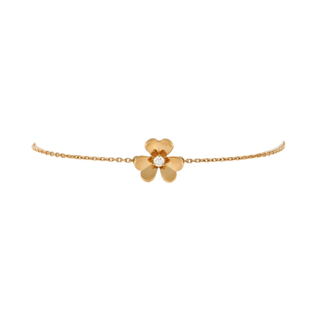 Mini Van Cleef & Arpels Frivole Bracelet 18K Yellow Gold with Diamond: Mini Van Cleef & Arpels Frivole Bracelet 18K Yellow Gold with Diamond Experience the timeless elegance of Van Cleef & Arpels' iconic Frivole bracelet, now in miniature form. This exquisite 18K yellow