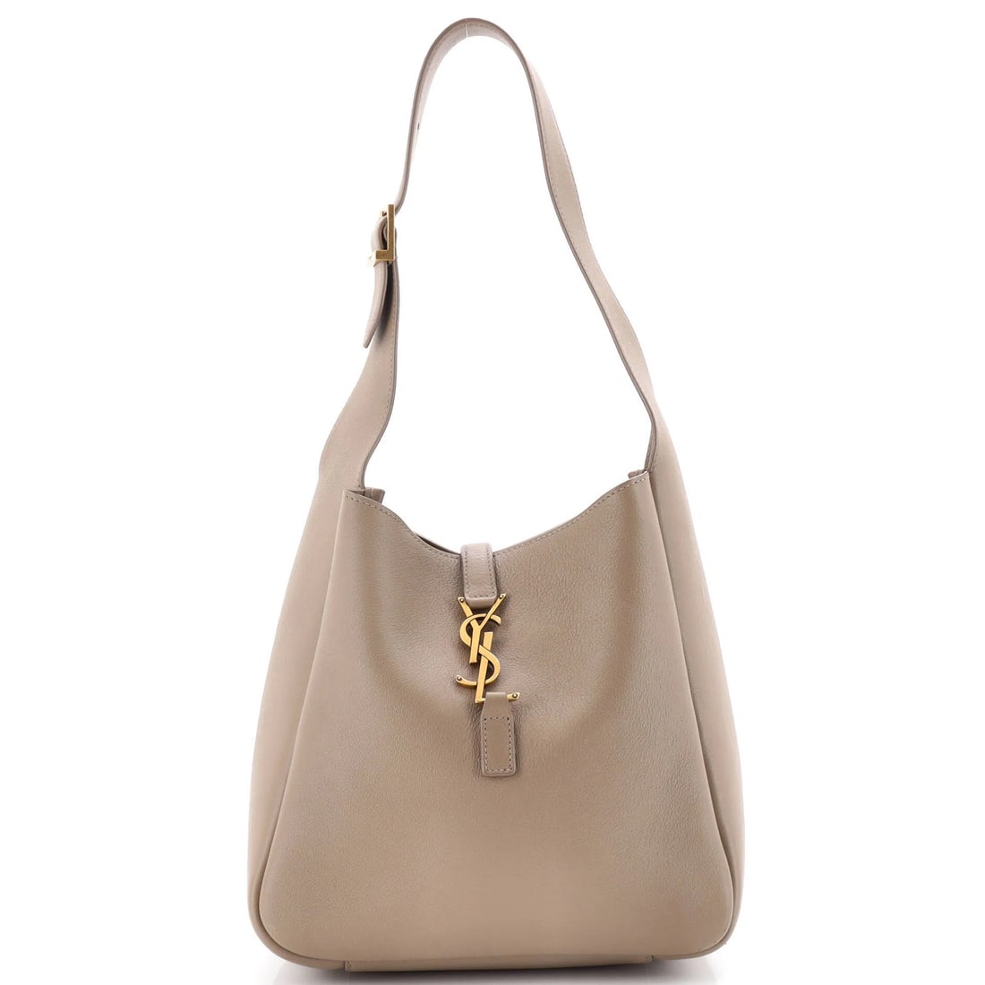 Small Saint Laurent Le 5 a 7 Supple Hobo Leather: Small Saint Laurent Le 5 a 7 Supple Hobo Leather A pre-owned Saint Laurent Le 5 a 7 Supple Hobo Leather small bag, boasting exceptional quality and timeless design. With its neutral exterior, suede