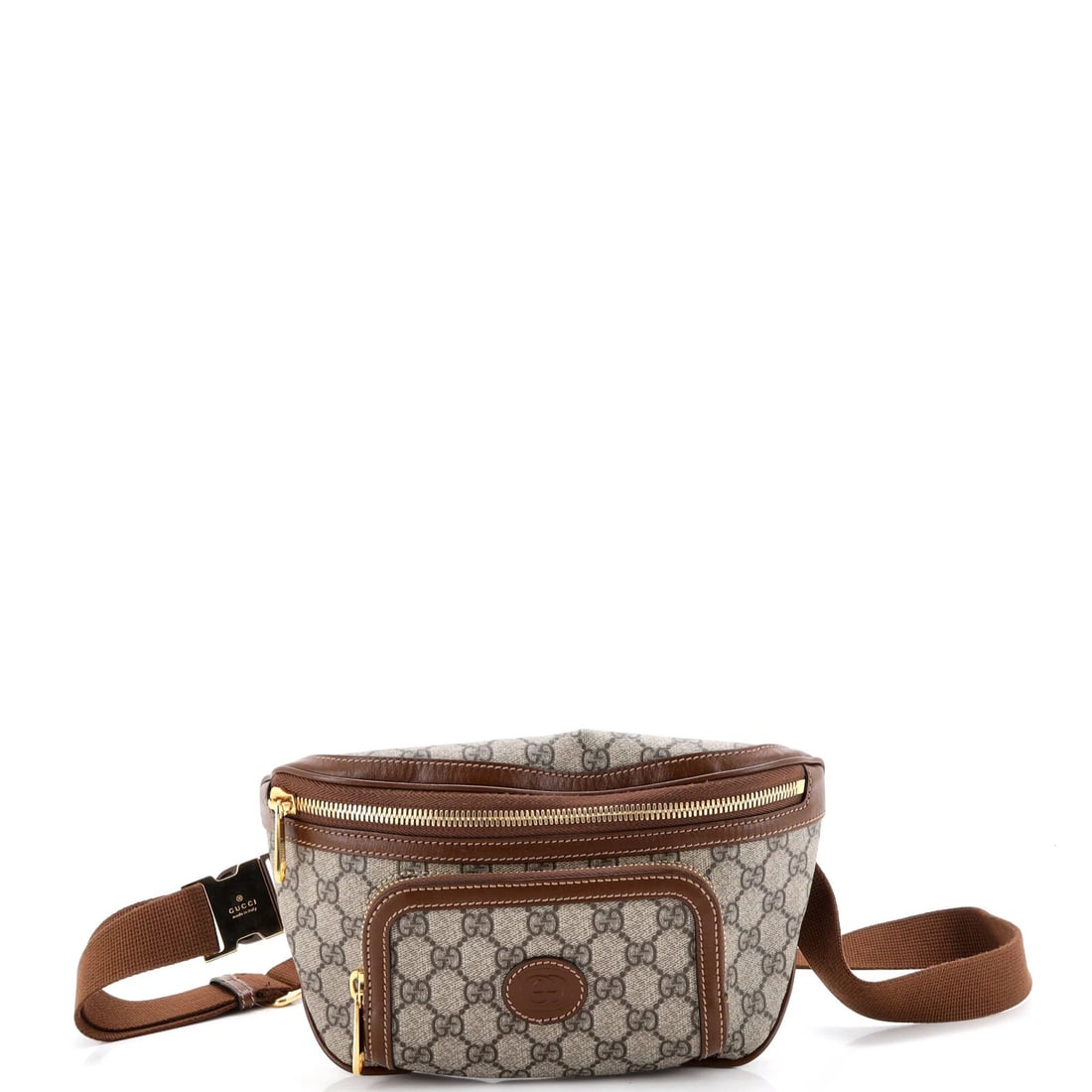 Gucci Interlocking G Patch Belt Bag in Large GG Coated Canvas: Gucci Interlocking G Patch Belt Bag in Large GG Coated Canvas Elevate your everyday style with the iconic Gucci Interlocking G Patch Belt Bag, boasting a spacious large size and striking GG Coated