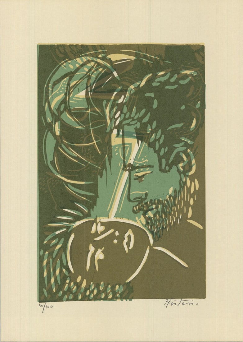 G ARTIST UNKNOWN Passion SIGNED 19.75" x 14" Lithograph 1970 Contemporary Brown: G ARTIST UNKNOWN Passion SIGNED 19.75" x 14" Lithograph 1970 Contemporary Brown A rare and striking lithograph from 1970, 'Passion' is a captivating work by an unknown artist, showcasing figures in a