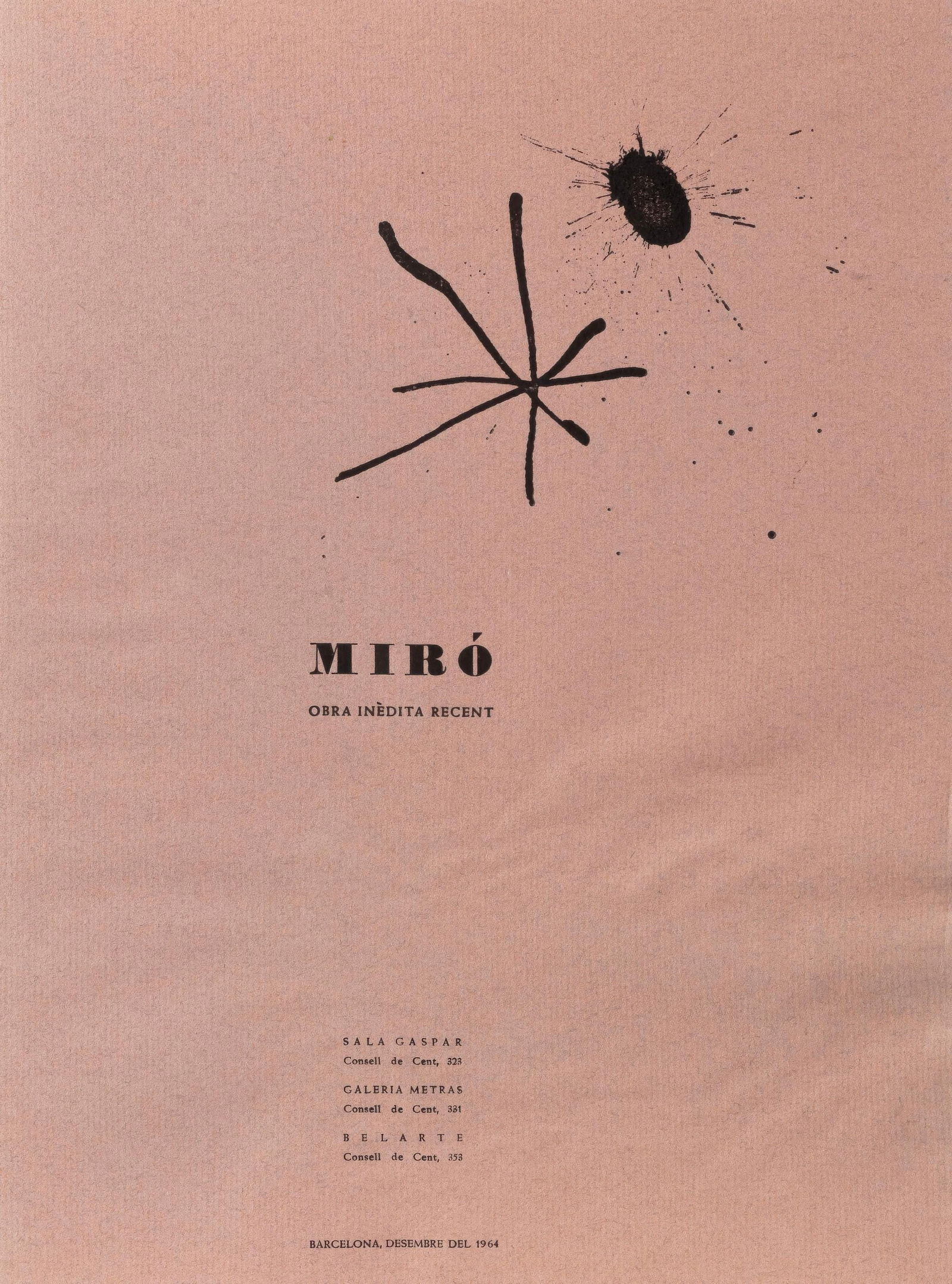 Joan Miro, Untitled, from Recent Unpublished Work, Lithograph, 1964 - 5