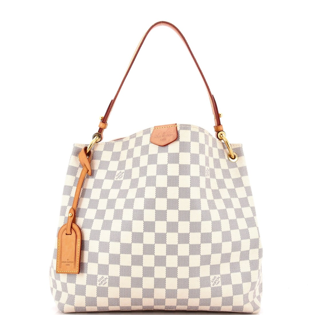 Louis Vuitton Damier PM Handbag: Louis Vuitton Damier PM Handbag A classic Louis Vuitton Damier PM handbag, this timeless piece boasts a crisp white canvas exterior with subtle wear and scuffs that add to its vintage charm. With its