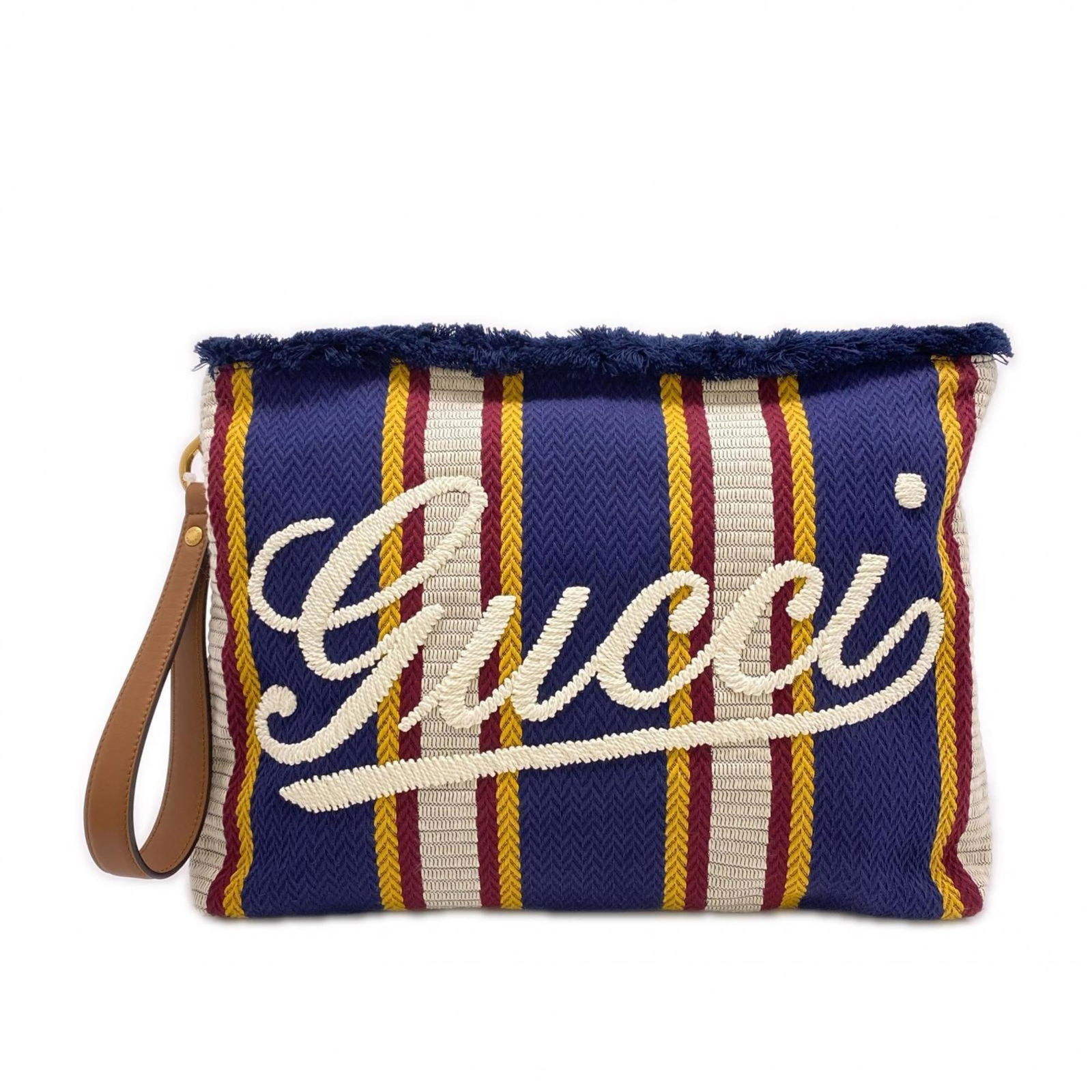 Gucci Canvas Pouch Clutch: Gucci Canvas Pouch Clutch Elevate your evening look with the vibrant Gucci Canvas Pouch Clutch, boasting a unique multi-color design that adds a pop of personality to any outfit. Made from