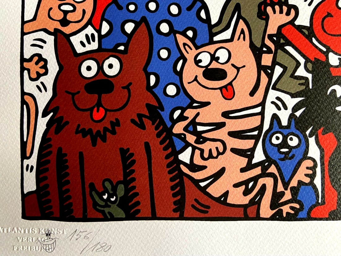 Keith Haring Lithograph from 'Cats', Numbered - 7