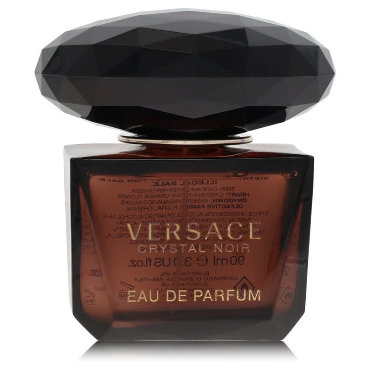 Versace Crystal Noir Eau de Parfum Spray (Tester): Versace Crystal Noir Eau de Parfum Spray (Tester) Experience the luxury of Versace Crystal Noir, a sophisticated eau de parfum that exudes elegance and refinement. This 3 oz tester bottle is perfect f